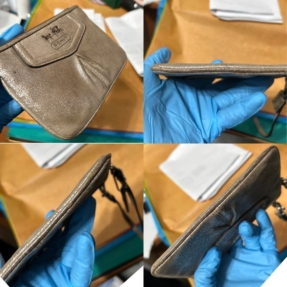 Coach Madison Pleated Gold Wristlet - “Marie”